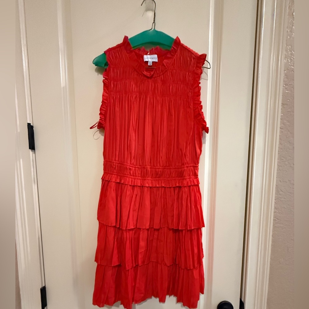 Red Ruffled Dress - Lucy Paris